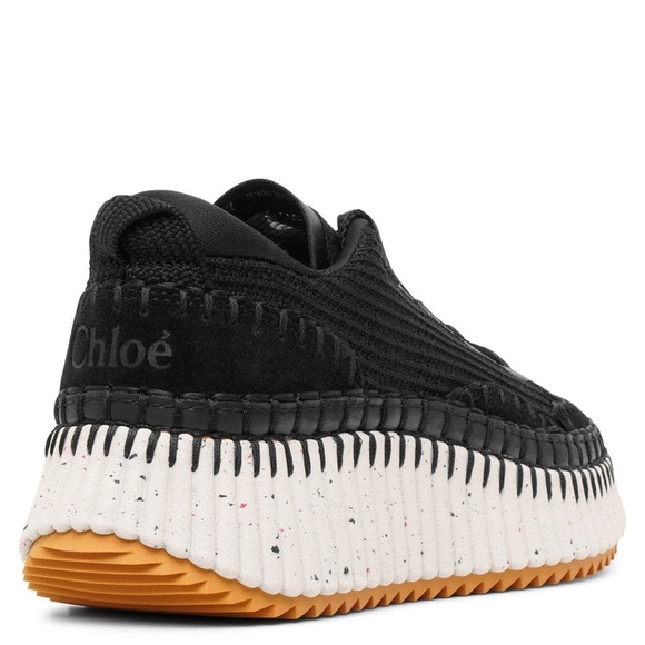 Chloe Nama Black Mesh Sneakers Size 37 - Picture 2 of 11